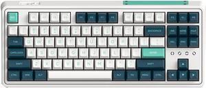 FL ESPORTS CMK87-SAM Three-Mode Full-Key Hot Swap 87-Key 2.4G Wireless Bluetooth Wired Mechanical Keyboard PBT Keycap(White)