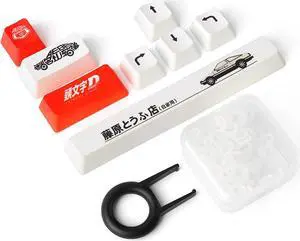 YIMAGUJRX RUNJRX Initial D Keycaps,Custom Enter Key Cap,PBT 5-Side Dye-Subbed, Custom Function 8 Key for Mechanical Gaming KeyboardsOEM Height