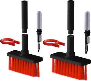 2 Pack Multi-Function 5 in 1 Keyboard Brush Cleaner Kit Bluebooth Earphone Soft Brush Cleaning Tools Computer Keycap Puller Dust Remover Keyboard Brushes for Cleaning PC Laptop Airpods Pro Earbud
