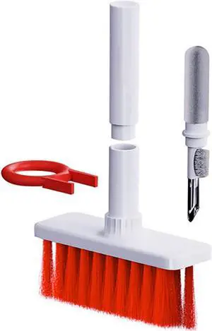 Multi-Function 5 in 1 Keyboard Brush Cleaner Kit Bluebooth Earphone Soft Brush Cleaning Tools Computer Keycap Puller Dust Remover Keyboard Brushes for Cleaning PC Laptop Airpods Pro Earbud Camera Lens