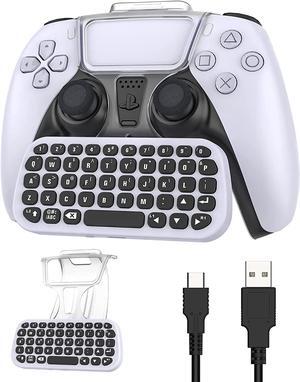 Upgraded Controller Keyboard for PS5, YUANHOT Bluetooth 3.0 Mini Chatpad Game Keypad Keyboard with 3.5mm Audio Jack for Messaging and Gaming Live Chat for Playstation 5 Remote
