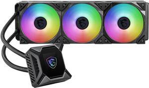 MSI MPG CoreLiquid K360 V2 AIO RGB CPU Liquid Cooler - LCD Cap Design - 360mm Radiator - Triple 120mm RGB PWN Fans.