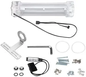 Water Cooling 392ml, Full Open Design Liquid Cooling Reservoir with G1/4 Thread, 60mm Diameter Acrylic and Aluminum Alloy CPU Water Cooling Kit for PC Custom Loop Water Cooling 392ml, Full Open Design Liquid Cooling Reservoir with G1/4 Thread, 60mm Diameter Acrylic and Aluminum Alloy CPU Water Cooling Kit for PC Custom Loop