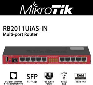 MIKROTIK RB2011UIAS-IN Mikrotik 2011UiAS-IN, RB2011UiAS-IN Multifunctional Router 600MH MikroTik RouterBoard RB2011UiAS-IN Broadband Router W/ 1x SFP Port