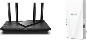 Bundle of TP-Link AX1800 WiFi 6 Router (Archer AX21) + Extender Internet Booster, OneMesh Compatible(RE600X), Seamless, Dual Band