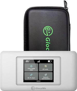 GlocalMe DuoTurbo 4G LTE Mobile Hotspot & Protective Case, Wireless Pocket WiFi Device for Home or Travel in 140+ Countries, SIMFREE, Smart Local Network Auto-Selection, with US 8GB & Global 1GB Data
