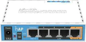 Mikrotik RouterBoard RB951Ui-2nD hAP Homes or Offices 2.4GHz Access Point 5-Ports PoE OSL4 USB for 3G/4G