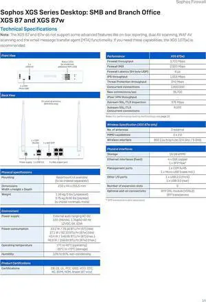 Sophos XGS 87 Next-Gen Firewall - US Power Cord (XA8BTCHUS)
