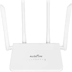 4G WiFi Router, 4G LTE Modem Router, with Sim Card Slot, 300Mbps 2.4G WiFi Transmission, Up to 20 Devices, with 4 High Gain(5Dbi) Antennas, for Europe (US Plug)