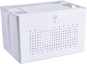 IRDFWH Router Storage Box Double-Layer Hollow Cable Management Box Heat Dissipation Detachable Router Storage Box Saves Space (Color : OneColor)