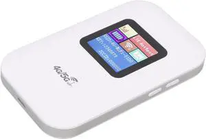 Jopwkuin 4G Wireless Router, Widely Compatible 2100mAh Battery SIM Slot LED Display Stable Signal 4G WiFi Router Portable for Tablet