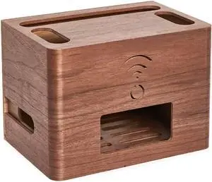 JALYKA WiFi Router Storage Box, Cord Organizer Box, WiFi Organizer Box, Router Box Hider Decorative (Color : Brown, Size : 20 * 27 * 17CM)