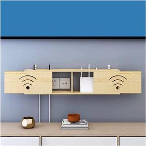 Wood Color Hider Rack Organizer for Wireless WiFi Router Storage Cable Cord Management Box (Color : 80x10x20cm)