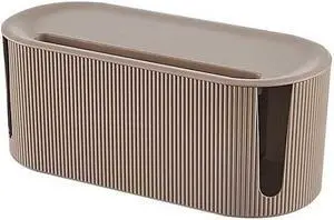 MJER Wireless WiFi Router Storage Box, Dustproof Socket Plug Power Line WiFi Router Box, for Home Office Organizers 23.3.23 (Color : Khaki)