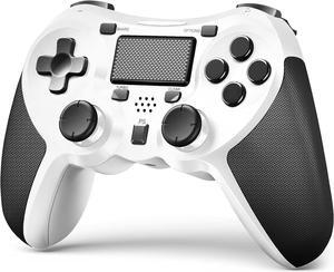 TERIOS Wireless Controllers Compatible with Play-station 4 Game Controllers for PS-4 Pro, PS-4 Slim-Built-in Speaker - Stereo Headset Jack Multitouch Pad - Rechargeable Lithium Battery (White)