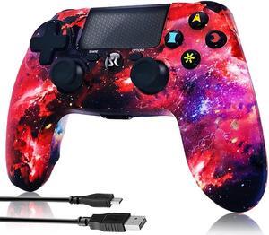 Wireless Controller for PS4,Galaxy Nebula Design High Performance Double Vibration Controller Compatible with Playstation 4 /Pro/Slim/PC with Sensitive Touch Pad,Audio Function, Mini LED Indicator