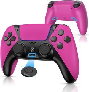 YU33 Ymir Scuf Wireless Controller Works with Modded PS4 Controller Elite Control Remote Fits Playstation 4 Controller JoystickControles de Pa4 with MappingTurbo1200 mAh Battery Rose RedPink