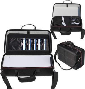Traveling Storage Bag for PS5, Carrying Case for Sony Playstation 5 Console, Shockproof Scratchproof Hard Handbag, Store PS5 Controller, Pulse 3D Headset, and More Gaming Accessories (Black)