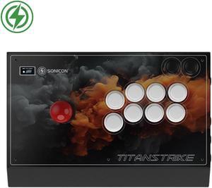 Sonicon TitanStrike Arcade Fight Stick 1ms Low Latency USB Fighting Controller with Durable Mechanical Sanwa Buttons, Metal Case, Mini-LED Screen, Turbo for Fighting Games on PS4/PS3/PC/N-Switch