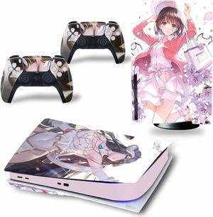 Controller Sticker for PS5 Skin Disc Edition & Digital Edition Console and Controller Vinyl Cover Skins Wraps Scratch Resistant, Compatible with for PS5 524186 Anti Scratch Bubble Free (Size : Disc V
