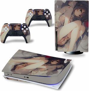 Controller Sticker for PS5 Skin Disc Edition & Digital Edition Console and Controller Vinyl Cover Skins Wraps Scratch Resistant, Compatible with for PS5 184061 Anti Scratch Bubble Free (Size : Disc V