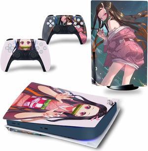 Controller Sticker for PS5 Skin Disc Edition & Digital Edition Console and Controller Vinyl Cover Skins Wraps Scratch Resistant, Compatible with for PS5 173926 Anti Scratch Bubble Free (Size : Disc V