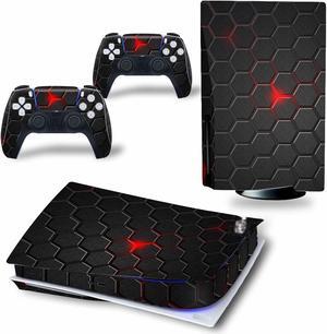 Controller Sticker for PS5 Skin Disc Edition & Digital Edition Console and Controller Vinyl Cover Skins Wraps Scratch Resistant, Compatible with for PS5 183139 Anti Scratch Bubble Free (Size : Disc V