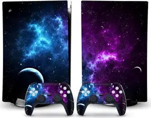 LEEWEE Decal Skin for PS 5 Disk Edition Console and 2 Controllers Vinyl Cover Skins Wraps for PS5 Disc Version 38523 No Foaming