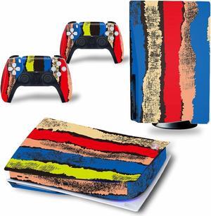 Controller Sticker for PS5 Skin Disc Edition & Digital Edition Console and Controller Vinyl Cover Skins Wraps Scratch Resistant, Compatible with for PS5 911500 Anti Scratch Bubble Free (Size : Disc V