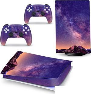 LEEWEE Decal Skin for PS 5 Disk Edition Console and 2 Controllers Vinyl Cover Skins Wraps for PS5 Disc Version 19243 No Foaming