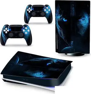LEEWEE Decal Skin for PS 5 Disk Edition Console and 2 Controllers Vinyl Cover Skins Wraps for PS5 Disc Version 39398 No Foaming