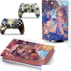 FXCON Decal Skin for PS 5 Disk Edition Console and 2 Controllers Vinyl Cover Skins Wraps for PS5 Disc Version 53937 Bubble Free
