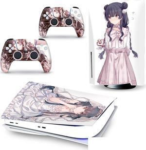 LEEWEE Decal Skin for PS 5 Disk Edition Console and 2 Controllers Vinyl Cover Skins Wraps for PS5 Disc Version 43513 No Foaming