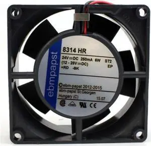 8314 HR 80x80x32mm 24V 250mA 6W ebmpapst 2-Wire Cooling Fan