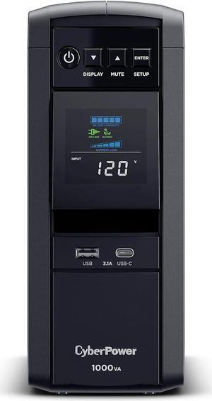 CyberPower CP1000PFCLCDTAA PFC Sinewave UPS System, 1000VA/600W, 10 Outlets, AVR, Mini Tower, TAA Certified