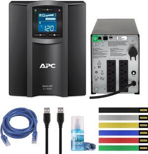 APC Smart-UPS C1000 Battery Backup & Surge Protector SmartConnect with Ethernet Cable, Wire Ties & Cleaning Kit