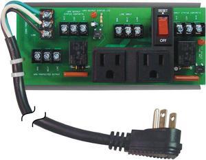 Functional Devices PSMN2C2RB10 UPS Power Control Center, 10 Amp Switch/Circuit Breaker, 120 Vac, 2 Outlets, Terminals, Status Contacts, 2.75" Track Mount