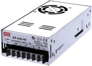 Mean Well SP-240-48 Switching Power Supplies 240W 48V 5A, PFC, Enclosed, Fan ON-Off Control, 90KHz Switching, Adj Output, Input: 88~264 VAC, 124~370 VDC