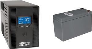 Tripp Lite SMART1500LCDT 1500VA 900W UPS Battery Back Up & Replacement Battery Cartridge for Select and Other Major UPS Brands, 18-Month Warranty (RBC51)