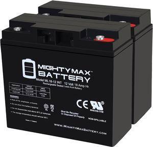 Mighty Max Battery 12V 18AH SLA INT Replacement Battery for Compact Generator Power Dome - 2 Pack