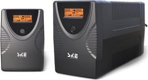 SKE UPS 425VA+1250VA Battery Backup Power Supply Surge Protector 240W+720W Set Intelligent UPS with LCD Uninterruptible Power Supply