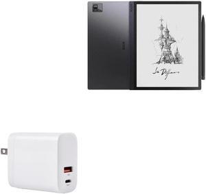 BoxWave Charger Compatible with Onyx BOOX Tab Ultra (10.3 in) - PD GaNCharge Wall Charger (30W), 30W Tiny PD GAN Type-C and Type-A Wall Charger for Onyx BOOX Tab Ultra (10.3 in) - Winter White