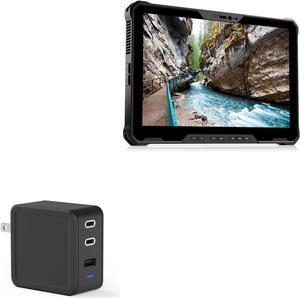 BoxWave Charger Compatible with Dell Latitude 7230 Rugged Extreme Tablet - PD GaNCharge Wall Charger (65W), 65W Tiny PD GAN Type-C and Type-A Wall Charger - Jet Black