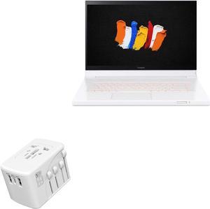 BoxWave Charger Compatible with Acer ConceptD 7 Ezel CC715-71-7163 (15.6 in) - International PD Wall Charger (65W), 3 USB International Charge Adapter and Converter - Winter White