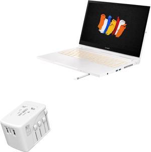 BoxWave Charger Compatible with Acer ConceptD 3 Ezel CC314-72G-72SX (14 in) - International PD Wall Charger (65W), 3 USB International Charge Adapter and Converter - Winter White