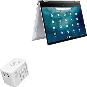 BoxWave Charger Compatible with ASUS Chromebook Enterprise Flip CX5 (CX5500) - International PD Wall Charger (65W), 3 USB International Charge Adapter and Converter - Winter White