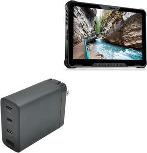 BoxWave Charger Compatible with Dell Latitude 7230 Rugged Extreme Tablet - PD GaNCharge Wall Charger (100W), 100W Tiny PD GAN Type-C and Type-A Wall Charger - Jet Black