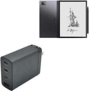 BoxWave Charger Compatible with Onyx BOOX Tab Ultra (10.3 in) - PD GaNCharge Wall Charger (100W), 100W Tiny PD GAN Type-C and Type-A Wall Charger for Onyx BOOX Tab Ultra (10.3 in) - Jet Black