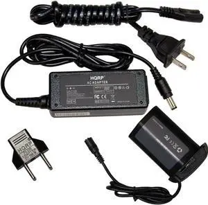 HQRP AC Power Adapter Kit Compatible with Canon ACK-E4 ACKE4 EOS-1D Mark III, EOS-1Ds Mark III, EOS-1D X, EOS-1D C, EOS-1D Mark IV Digital Camera, DR-E4 LP-E4 NP-E3, 1DX Mark II + Euro Plug Adapter