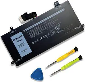 EFOHANA J0PGR Laptop Battery Replacement for Dell Latitude 5285 E5285 5290 2-in-1 Series T17G T17G001 T17G002 JOPGR 0J0PGR 0X16TW X16TW 0FTH6F FTH6F FTG78 1WND8 0RDYCT RDYCT 7.6V 42Wh 5250mAh 4-Cell